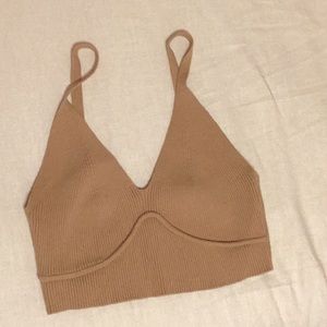 Camel Colored Crop Tank